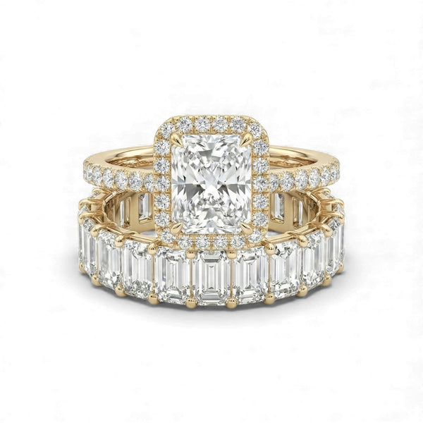 Item | Buy Christine Radiant Cut Moissanite Bride Set in 18KT Gold | SPOP Enterprise Global
