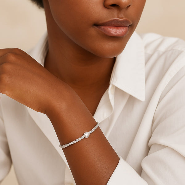 Anu Moissanite Bracelet in 925 Sterling Silver Item | Buy Anu Moissanite Bracelet in 925 Sterling Silver | SPOP Enterprise Global