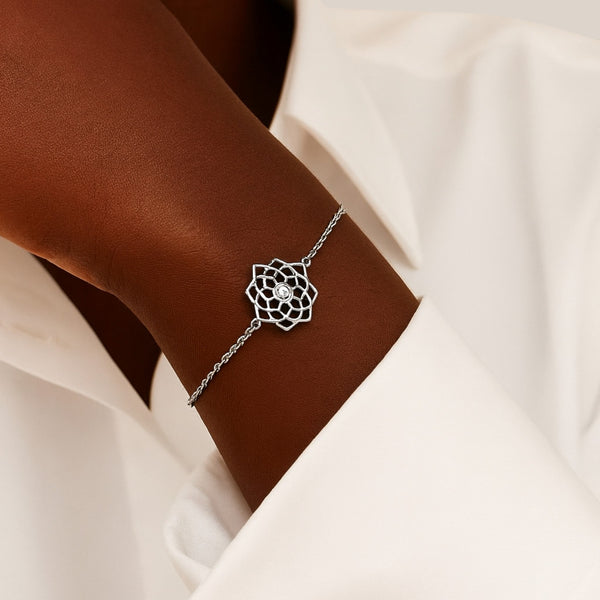 Item | Buy Maureen Floral Moissanite Bracelet in 925 Sterling Silver | SPOP Enterprise Global