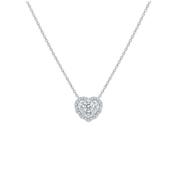 Item | Buy Moon Heart Moissanite Necklace in 925 Sterling Silver | SPOP Enterprise Global