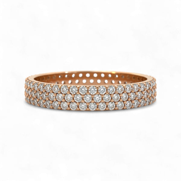 Item | Buy 3 Row Moissanite Pave Band in 10KT Gold | SPOP Enterprise Global