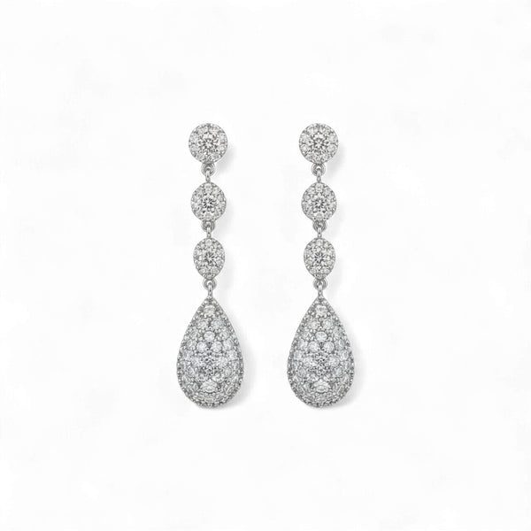 Meena Tear Drop Moissanite Earrings in 925 Sterling silver Item | Buy Meena Tear Drop Moissanite Earrings in 925 Sterling silver | SPOP Enterprise Global