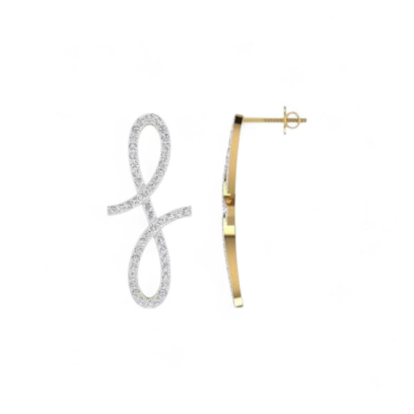 Item | Buy Oiza Infinie Mini Vertical Pave Diamond Earrings in 18K Gold | SPOP Enterprise Global