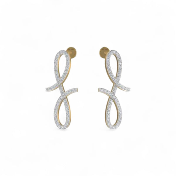 Item | Buy Oiza Infinie Mini Vertical Pave Diamond Earrings in 18K Gold | SPOP Enterprise Global