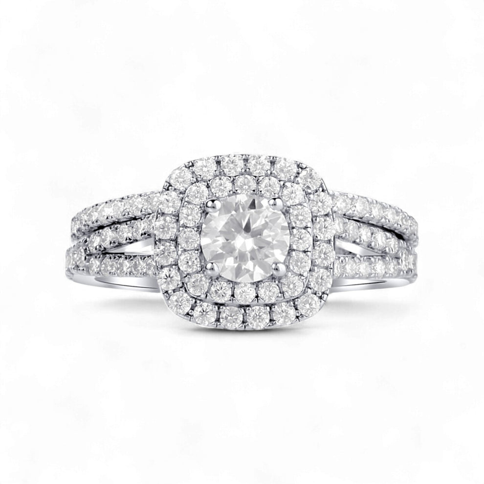 Item | Buy Audre Cushion Cut Moissanite Bridal Set in 925 Sterling Silver | SPOP Enterprise Global