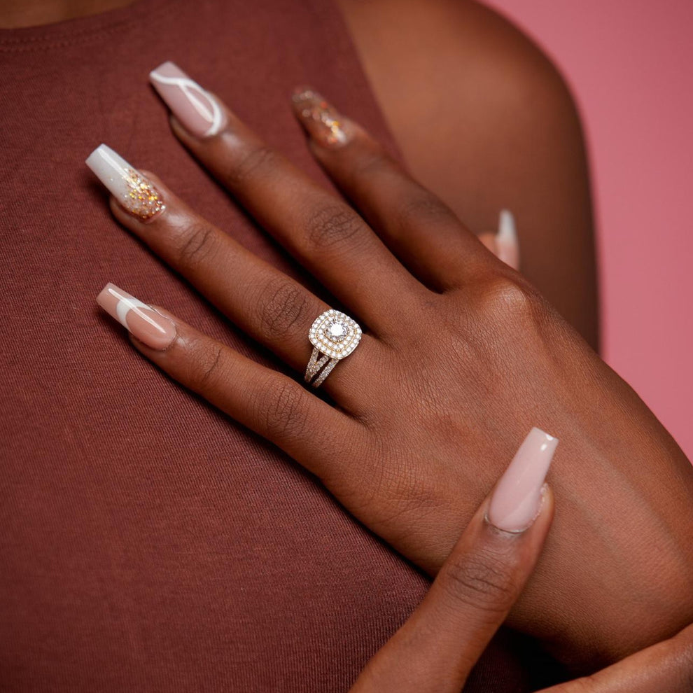 Item | Buy Audre Cushion Cut Moissanite Bridal Set in 925 Sterling Silver | SPOP Enterprise Global