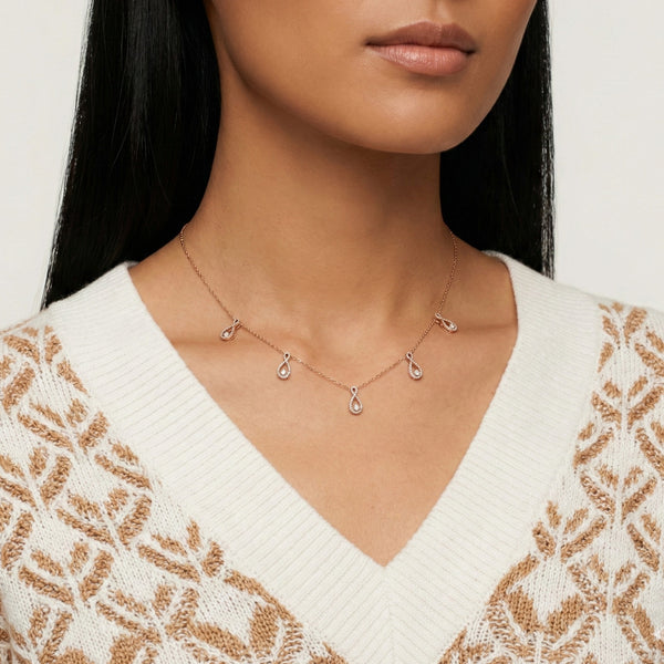 Item | Buy Five Charm Twinkle Infinie Diamond Necklace in 18KT Gold | SPOP Enterprise Global