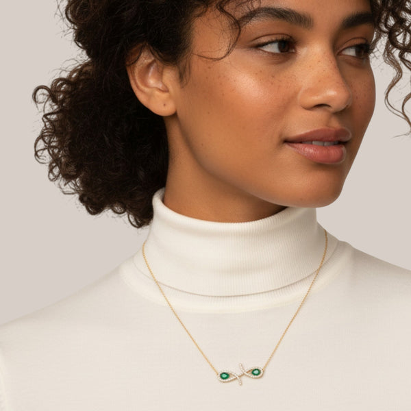Item | Buy Oiza Infinie Gemstone Necklace in 18KT Gold | SPOP Enterprise Global