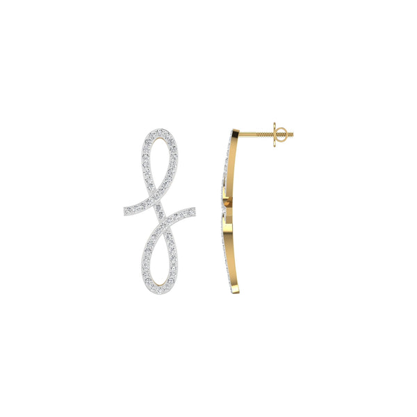 Item | Buy Oiza Infinie Pave Diamond Earrings in 18K Gold | SPOP Enterprise Global