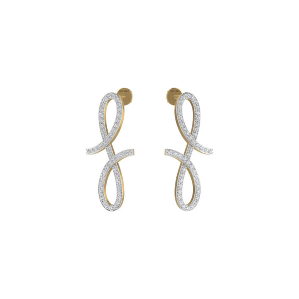 Item | Buy Oiza Infinie Pave Diamond Earrings in 18K Gold | SPOP Enterprise Global