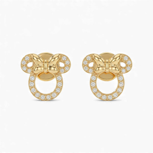 Item | Buy Minnie Mouse Lab Grown Diamond Stud Earrings in 18KT Gold | SPOP Enterprise Global