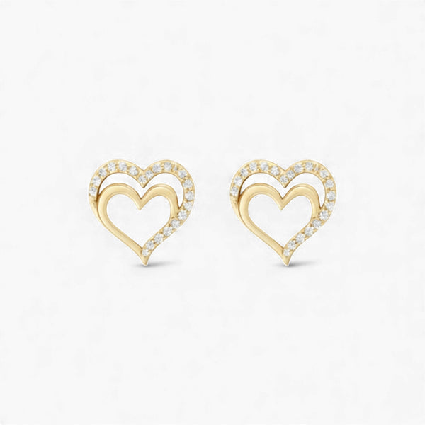 Graceful Heart Studs in 18KT Gold Item | Buy Graceful Heart Studs in 18KT Gold | SPOP Enterprise Global