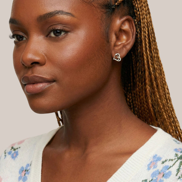 Graceful Heart Studs in 18KT Gold Item | Buy Graceful Heart Studs in 18KT Gold | SPOP Enterprise Global