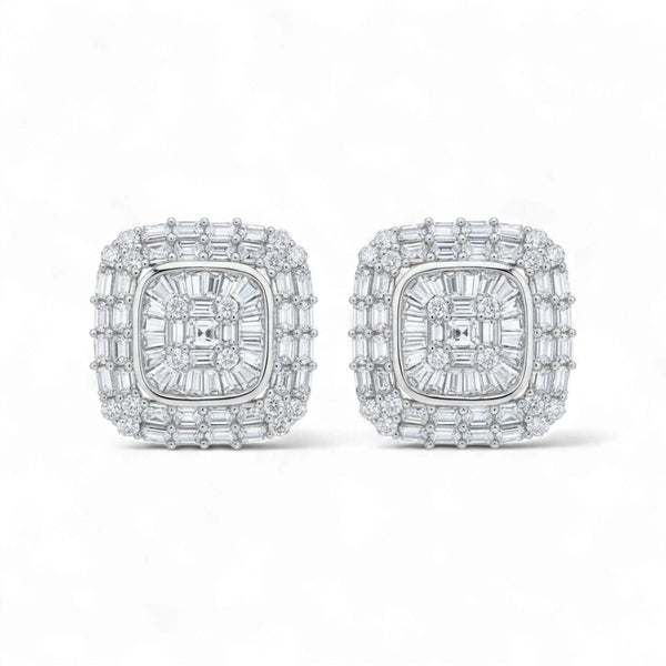 Item | Buy 1.1CT Baguette Cut Square Shape Diamond Studs in 18KT Gold | SPOP Enterprise Global