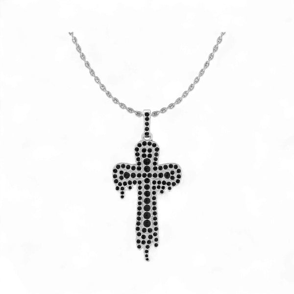 Item | Buy Drip Cross Black Diamond Pendant Necklace in 18K Gold | SPOP Enterprise Global