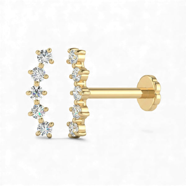 Labret Cartilage Diamond Studs in 18KT Gold Item | Buy Labret Cartilage Diamond Studs in 18KT Gold | SPOP Enterprise Global