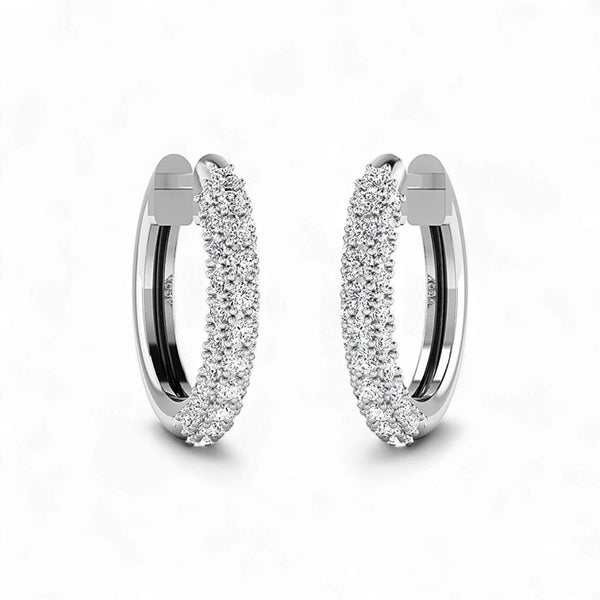 Nadine Diamond Hoop Earrings in 18KT Gold Item | Buy Nadine Diamond Hoop Earrings in 18KT Gold | SPOP Enterprise Global