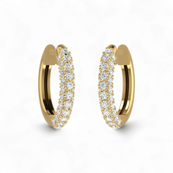 Nadine Diamond Hoop Earrings in 18KT Gold Item | Buy Nadine Diamond Hoop Earrings in 18KT Gold | SPOP Enterprise Global