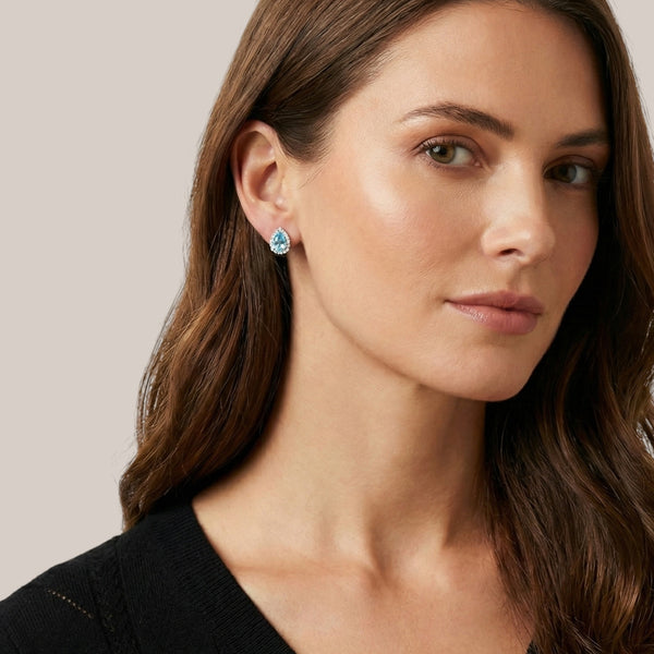 Gemstone Pear Stud in 18KT Gold Item | Buy Gemstone Pear Stud in 18KT Gold | SPOP Enterprise Global
