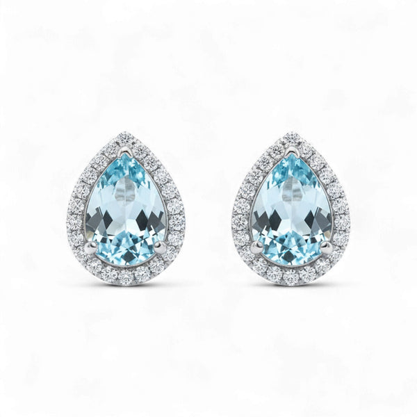 Gemstone Pear Stud in 18KT Gold Item | Buy Gemstone Pear Stud in 18KT Gold | SPOP Enterprise Global
