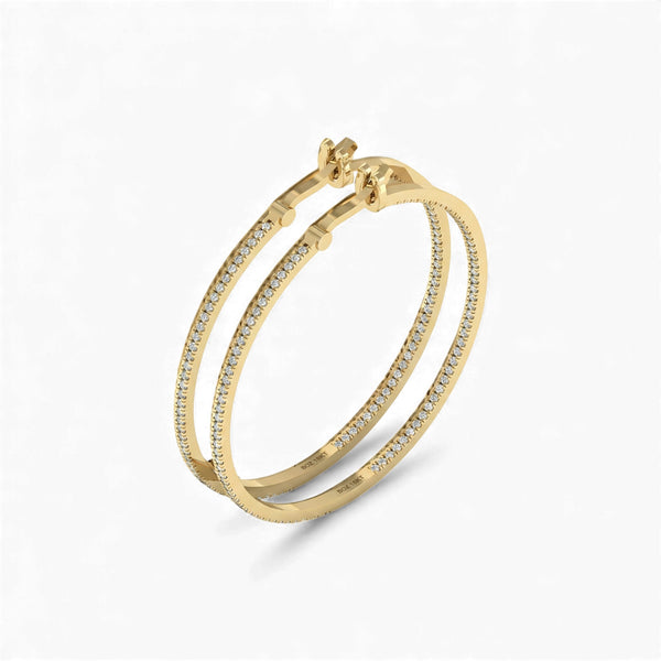 Item | Buy Danity Diamond Hoop Earrings in 18KT Gold | SPOP Enterprise Global