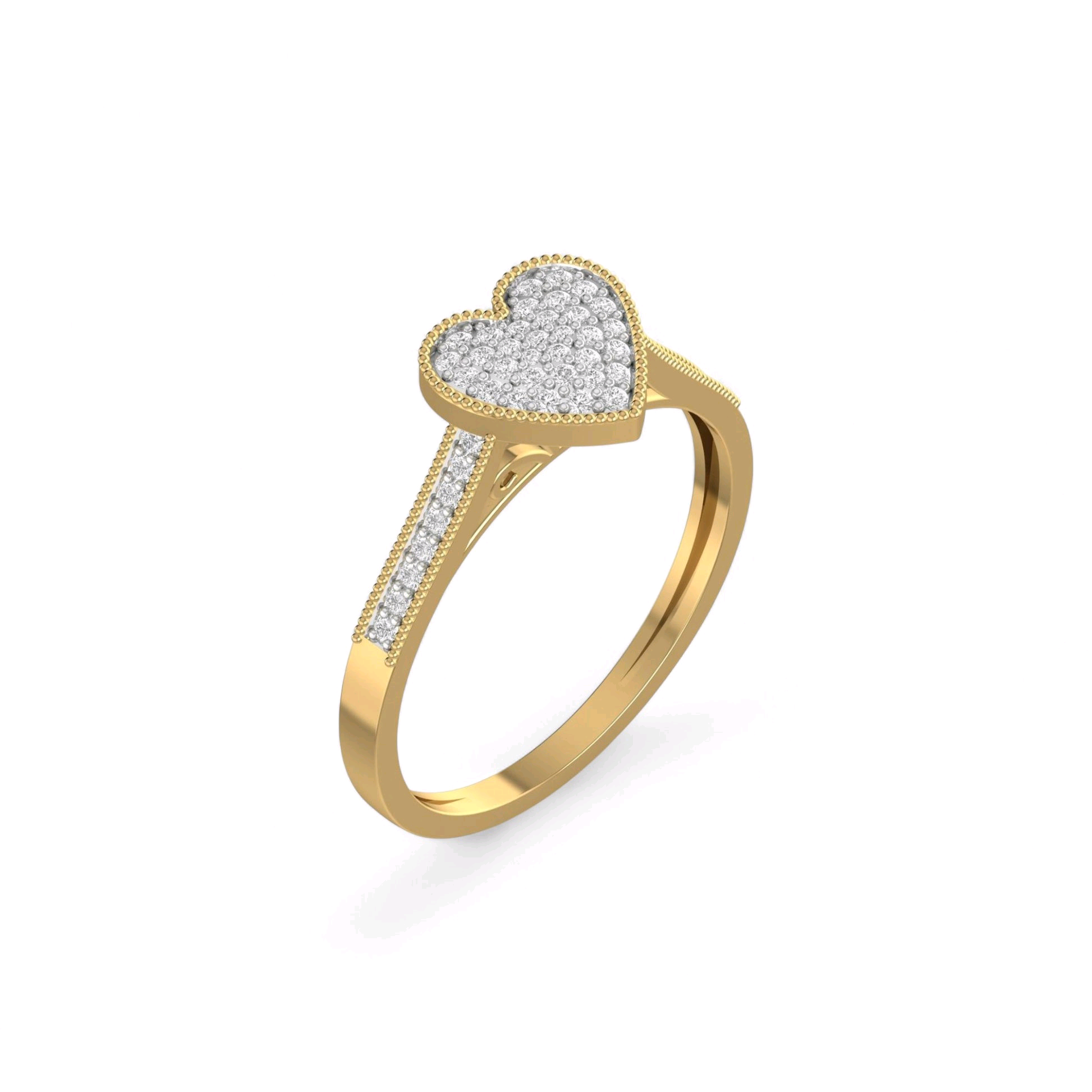Item | Buy Pearl Heart Cut Diamond Engagement Ring in 10KT Gold | SPOP Enterprise Global