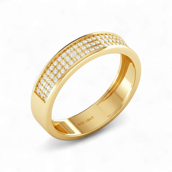 Item | Buy 5MM Pave Diamond Band in 18KT Gold | SPOP Enterprise Global