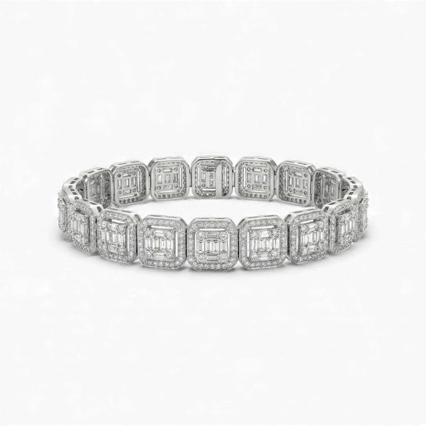 Item | Buy Cushion and Baguette Cut Lab Grown Diamond Bracelet in 18KT Gold | SPOP Enterprise Global