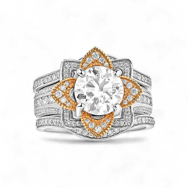 Item | Buy Bloom Moissanite & Diamond Bride Set in 18K Gold | SPOP Enterprise Global