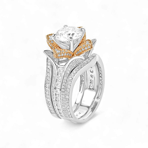 Item | Buy Bloom Moissanite & Diamond Bride Set in 18K Gold | SPOP Enterprise Global