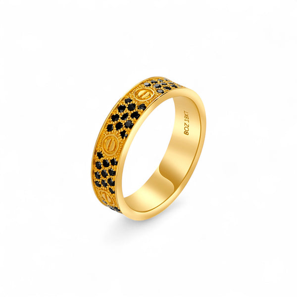 Love Inspired 6mm Black Diamond Band in 18K Gold Item | Buy Love Inspired 6mm Black Diamond Band in 18K Gold | SPOP Enterprise Global