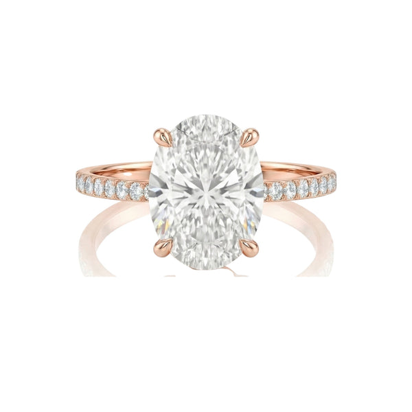 Item | Buy Fay Oval Cut Moissanite & Natural Diamond Engagement Ring in 18KT Gold | SPOP Enterprise Global