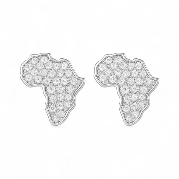 African Heritage Map Natural Diamond Studs in 18KT Gold Item | Buy African Heritage Map Natural Diamond Studs in 18KT Gold | SPOP Enterprise Global