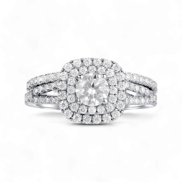 Audre Cushion Cut Moissanite Bridal Set in 925 Sterling Silver Item | Buy Audre Cushion Cut Moissanite Bridal Set in 925 Sterling Silver | SPOP Enterprise Global