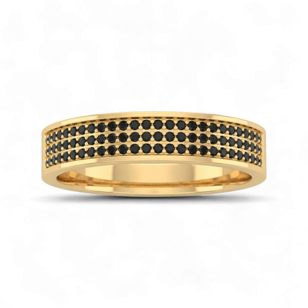 Item | Buy 5MM Pave Black Diamond Band in 14KT Gold | SPOP Enterprise Global