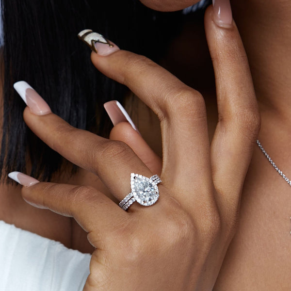 Item | Buy Ola Pear Cut Moissanite Bride Set in 925 Sterling Silver | SPOP Enterprise Global
