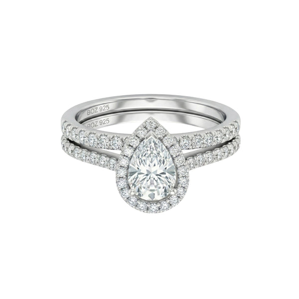 Item | Buy Classic Pear Cut Moissanite Bride set in 925 Sterling Silver | SPOP Enterprise Global
