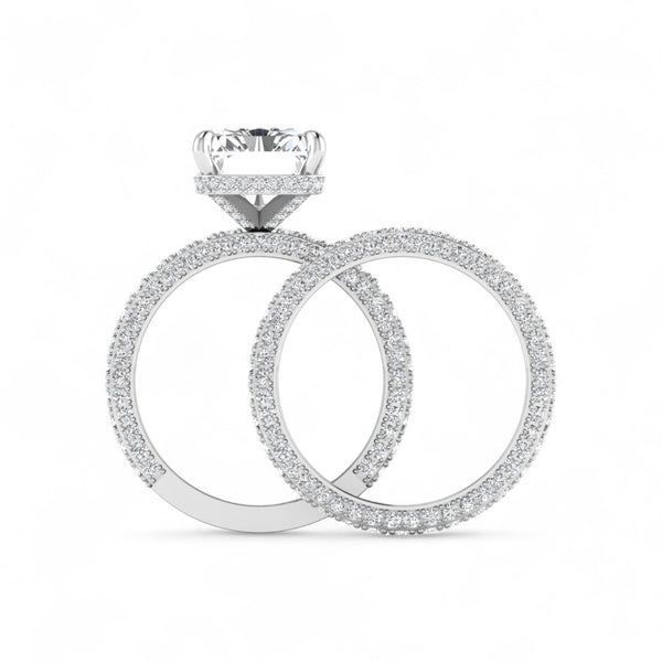 Item | Buy Amina Radiant Cut Lab Grown Diamonds Bride Set in Platinum | SPOP Enterprise Global