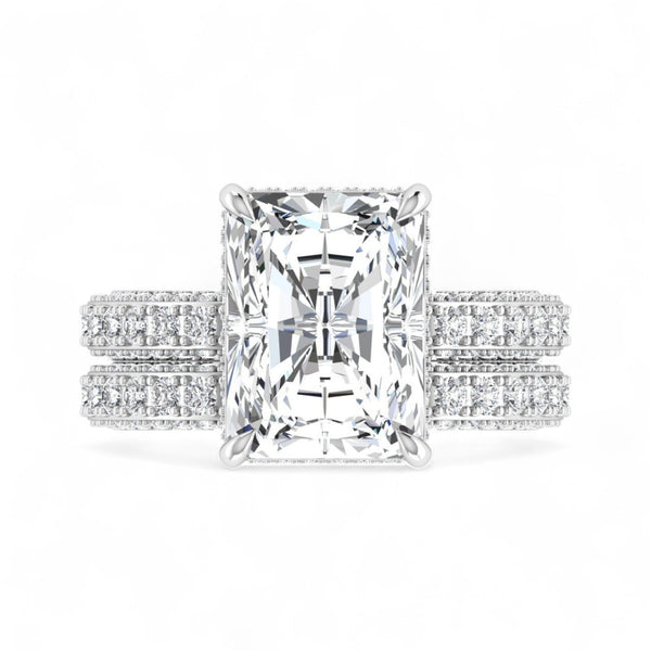 Item | Buy Amina Radiant Cut Lab Grown Diamonds Bride Set in Platinum | SPOP Enterprise Global