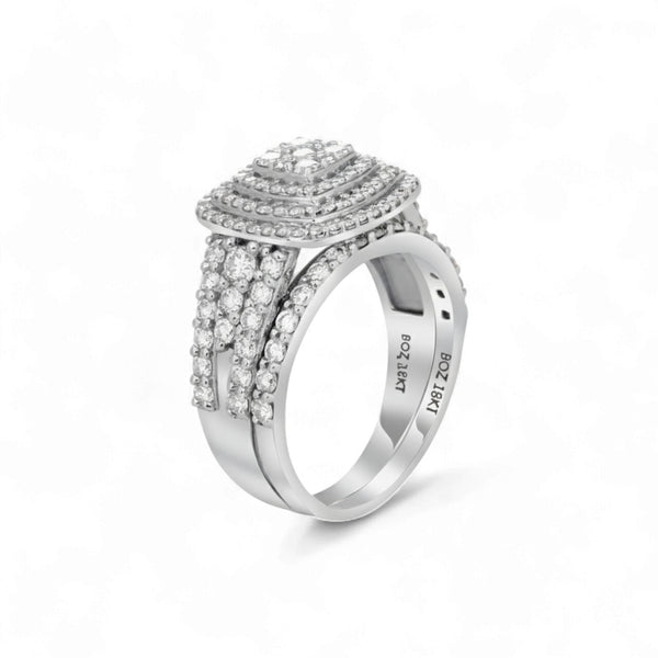 Item | Buy Mims Cushion Cut Natural Diamond Bride Set in 18KT Gold | SPOP Enterprise Global