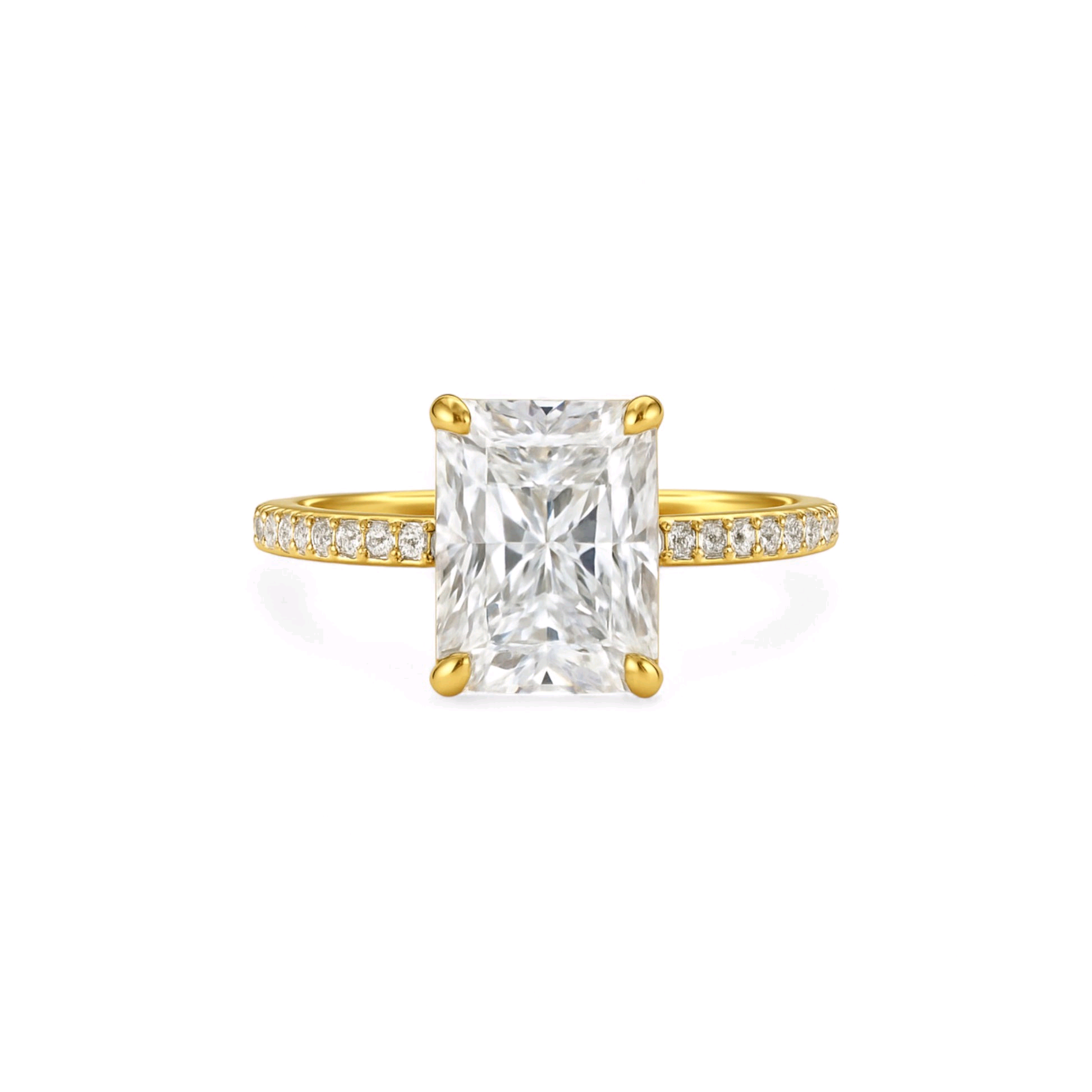 Simi Radiant cut Engagement Ring in 18K Gold Item | Buy Simi Radiant cut Engagement Ring in 18K Gold | SPOP Enterprise Global