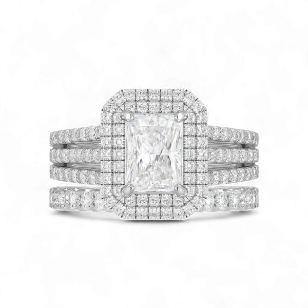 Item | Buy Lovely Radiant Lab Grown Diamond Bride Set in Platinum | SPOP Enterprise Global