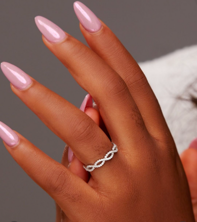 Item | Buy Infinity Moissanite Band in 925 Sterling Silver | SPOP Enterprise Global