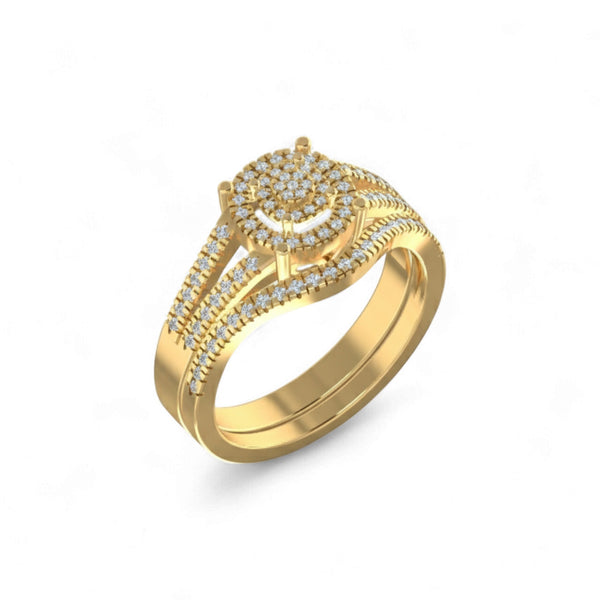 Item | Buy Precious Round Cut Diamond Cluster Bride Set in 10KT Gold | SPOP Enterprise Global