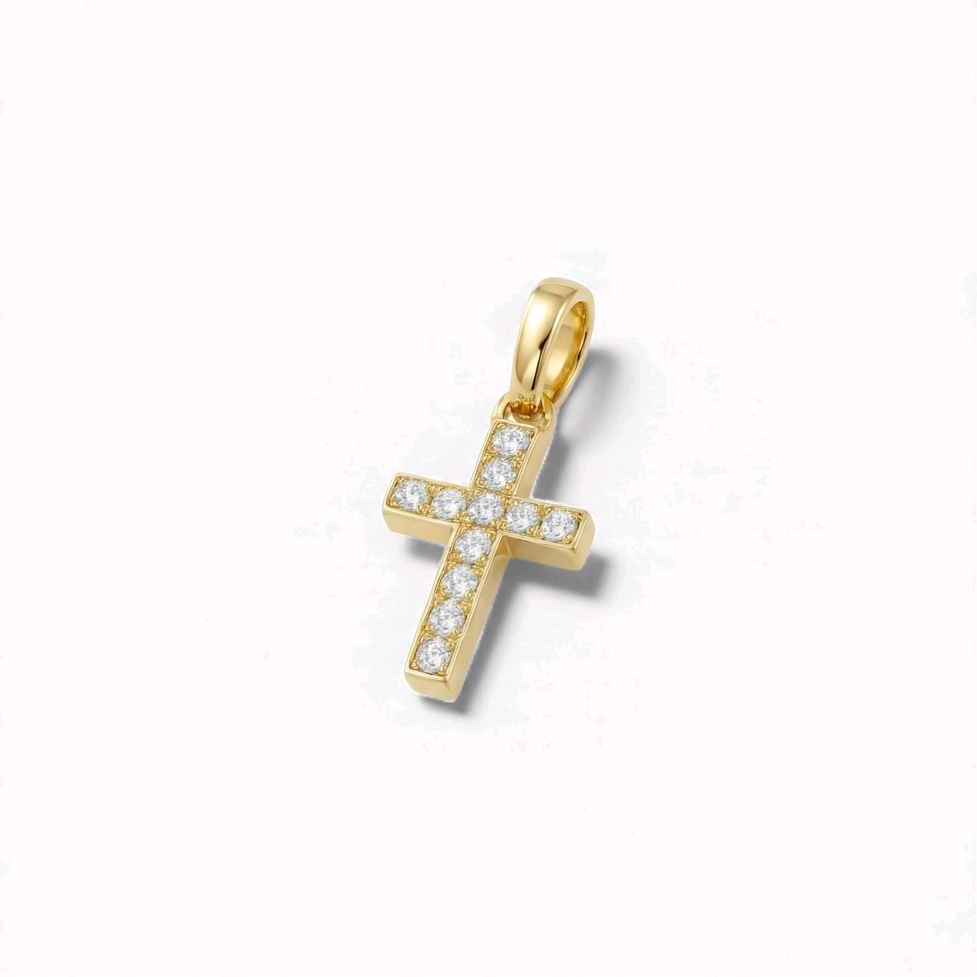 Item | Buy Mini Cross Natural Diamond Cross Pendant in 18KT Gold | SPOP Enterprise Global