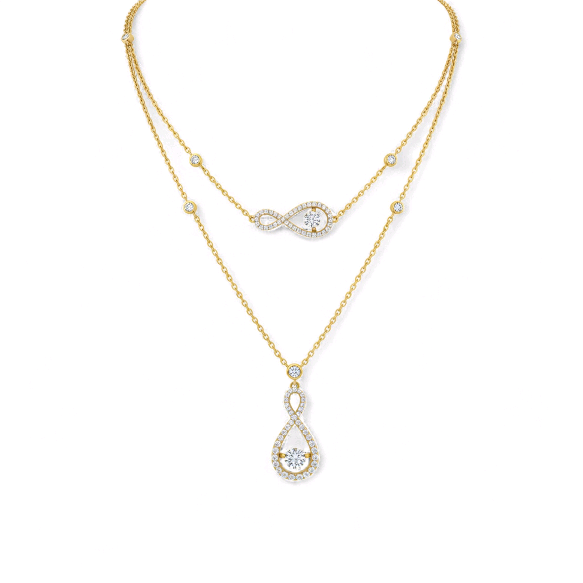 Item | Buy Layered Twinkle Infinie Diamond Necklace in 18KT Gold | SPOP Enterprise Global