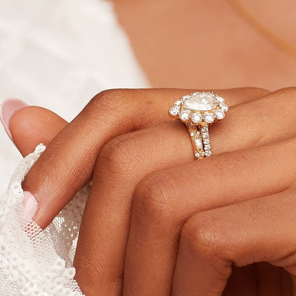 Item | Buy BOZ Lavie Pear Cut Lab Diamonds Bride Set in 18KT Gold | SPOP Enterprise Global