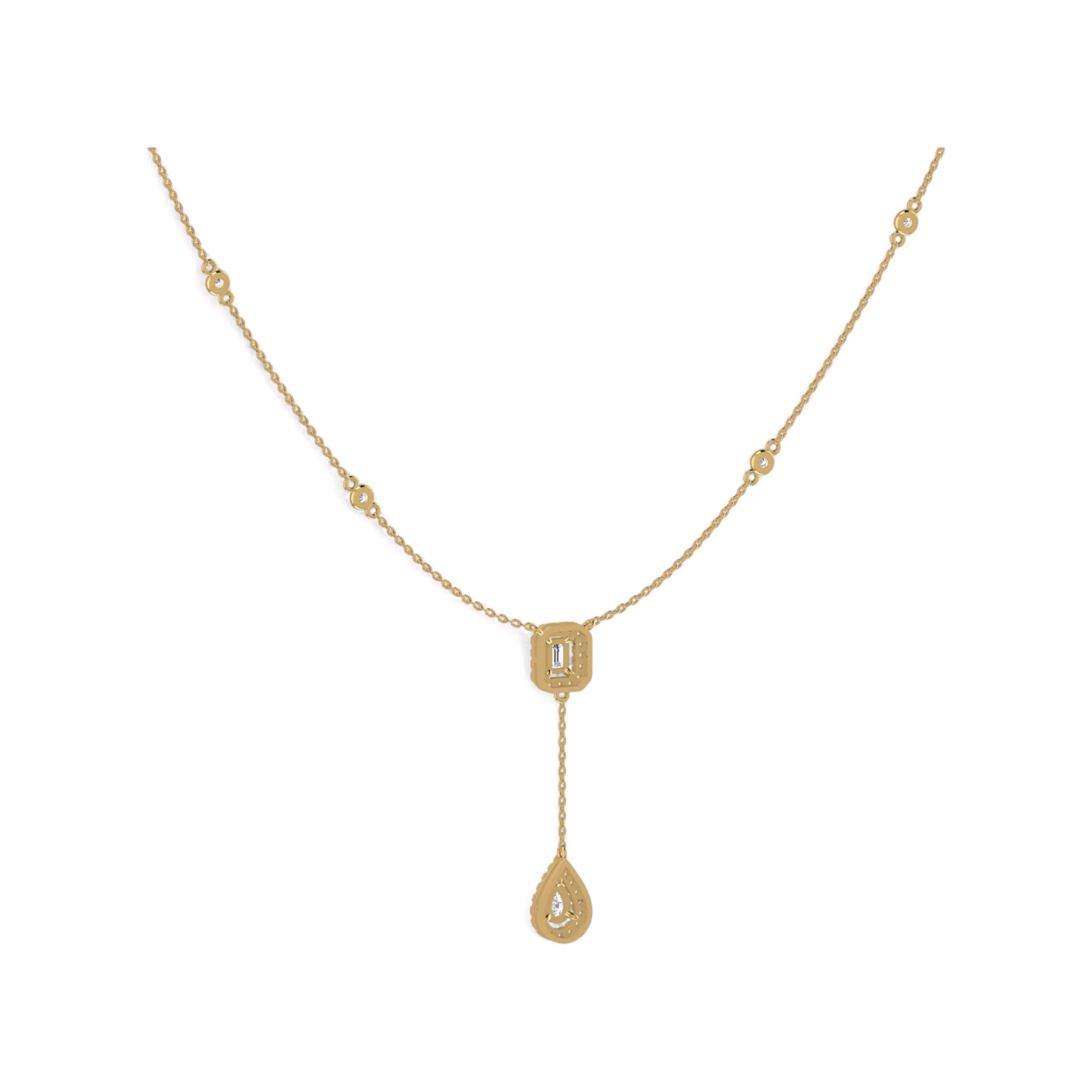 Constance 1.5mm Drop Diamond Necklace in 18K Gold Item | Buy Constance 1.5mm Drop Diamond Necklace in 18K Gold | SPOP Enterprise Global