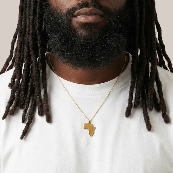 African Map Necklace in 18KT Gold Item | Buy African Map Necklace in 18KT Gold | SPOP Enterprise Global