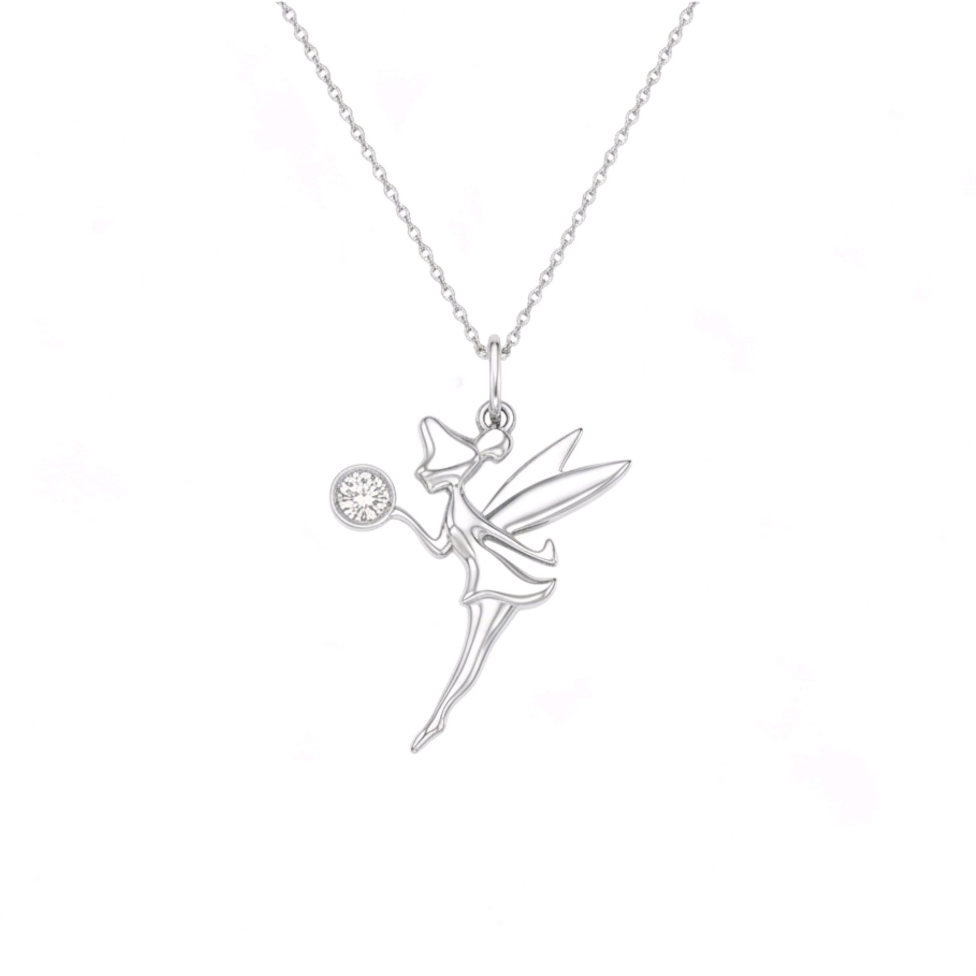Item | Buy Tinkerbell Natural Diamond Pendant Necklace in 18KT Gold | SPOP Enterprise Global